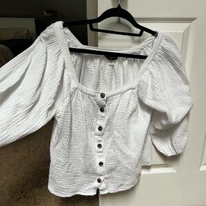 White Button-Up Women's Top
